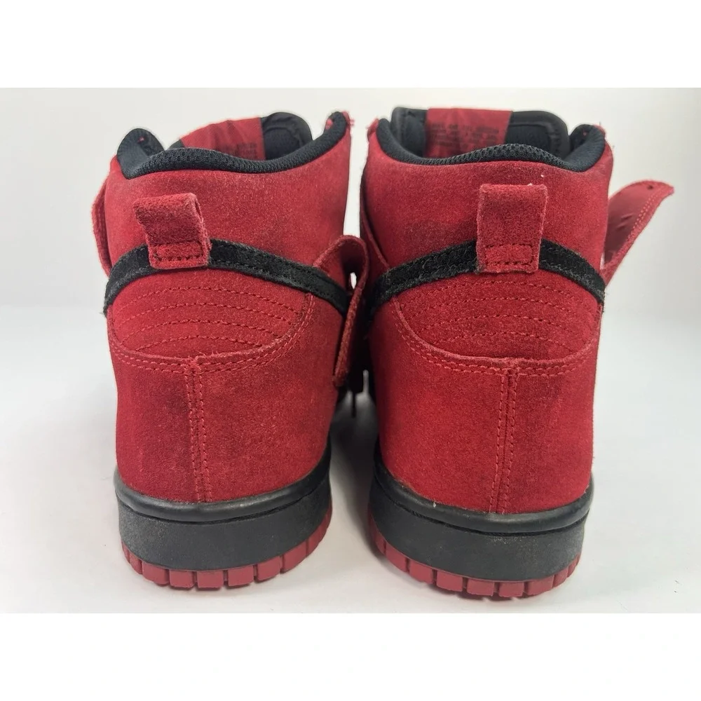 Nike Dunk High Red Suede/Black Youth Size 6Y Women's 7.5 Sneakers 308319-602